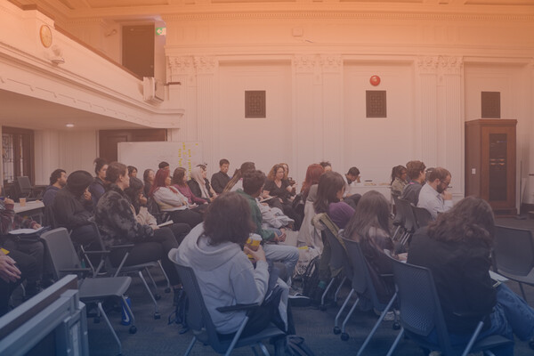 TRP students & members of the U of T community gathered in the TRP auditorium for the Get Talking event.