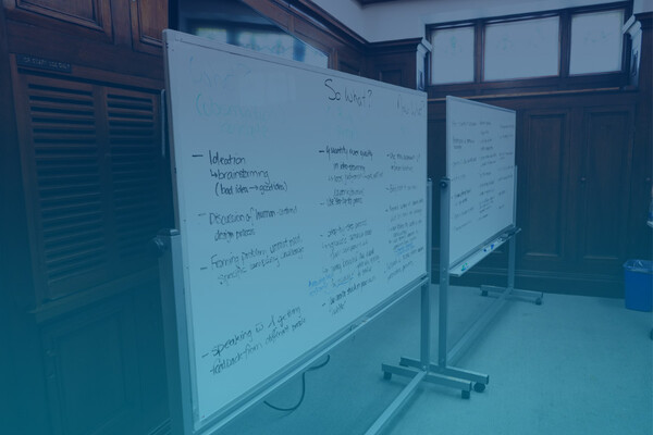Image of whiteboards full of text