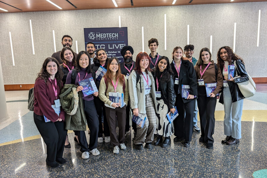 TRP first-year students take a group photo at the Med Tech conference 2024