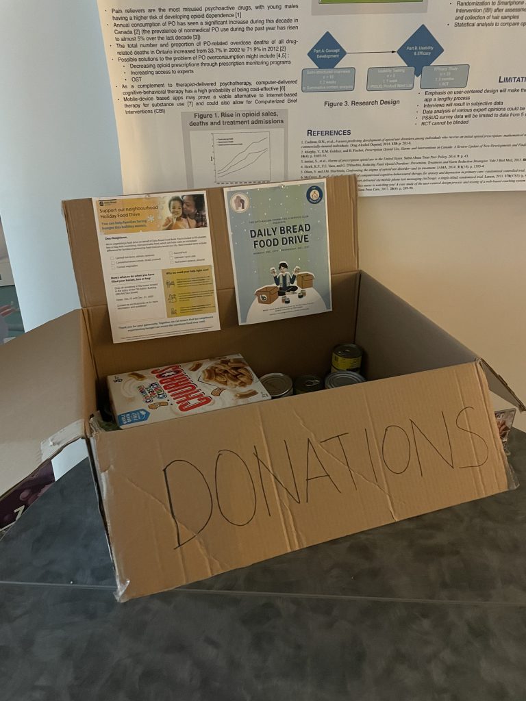 Daily Food, food donation collection box - TRP service club and Anti-racism committee