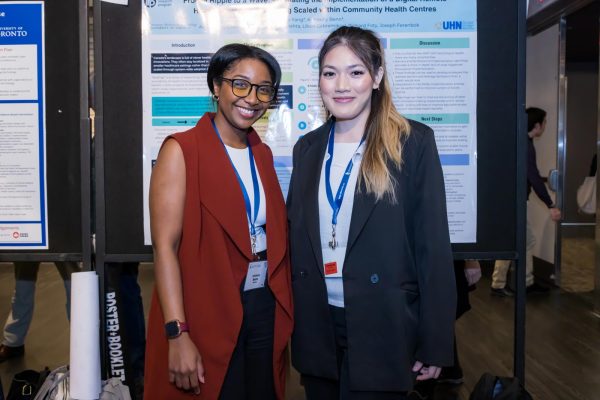 Kimberly Benn &. Melanie Yang at the LMPRC 2023 with their project The Ripple Effect