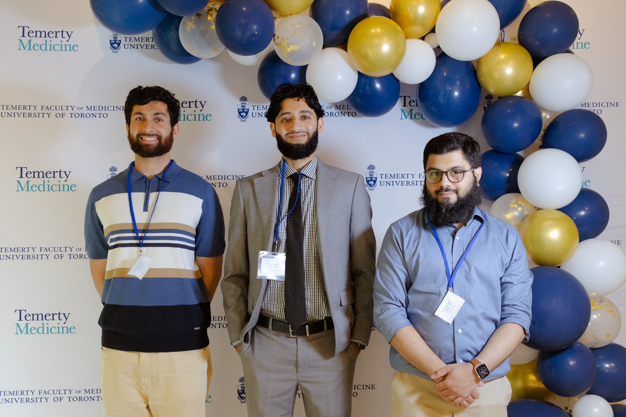 Daniyal Kashif (centre) at the Temerty Faculty of Medicine Research Showcase 2024